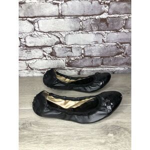 Tod's Black Leather Cap Toe Buckle Ballerina Ballet Flats Women's Sz 10M US/41EU